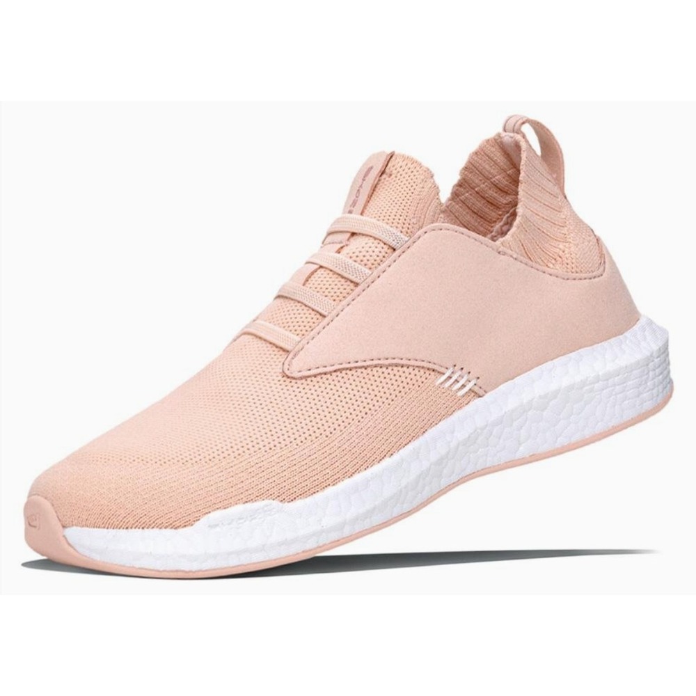 Skuze Milano Peach White Slip On Sneakers Mens 4.5 Womens 6 Knit Walking Shoes